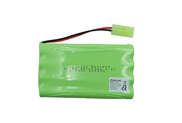 082 Akku 9,6V / 0700mAh / Ni-Mh / Mini Tamiya Stecker / flach / Polung rot rund schwarz eckig