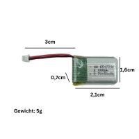 Akku 3,7V / 150mAh / Li-Po /S109G / U839  /S8/ H20 201723...