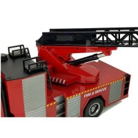 efaso  Ferngesteuertes Feuerwehrauto Hochwertige Feuerwehr  12 Kanäle  Spritzfunktion drehbare Leiter - Viel Power dank 7,4 Volt LIPO Akku mit vielen Metallteilen ausgestattet