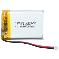 EFASO 3.7v Lipo Akku 503040 620 mAh wiederaufladbar JST...