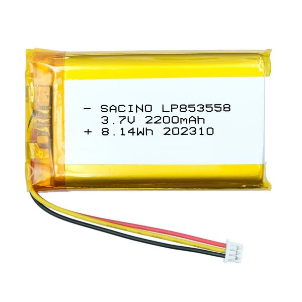 853558 3.7V 2200 mAh, PCM, JST PH1.25-3P