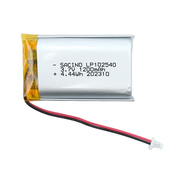 102540 3.7V 1200 mAh, PCM, JST PH1.0-2P