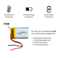 502030  3,7 V Akku  250mAh  ohne Stecker für  Bosch Intuvia BUI255 Display